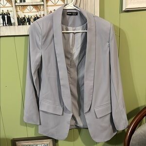 SHEIN Blue Gray Blazer Tailored Suit Jacket